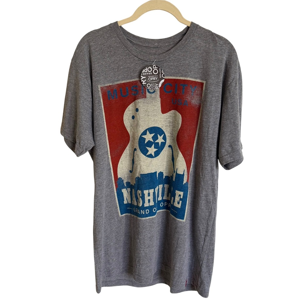 New Sportiqe Nashville‎ Grand Ole Opry Music City USA Graphic Tee Heather Large
